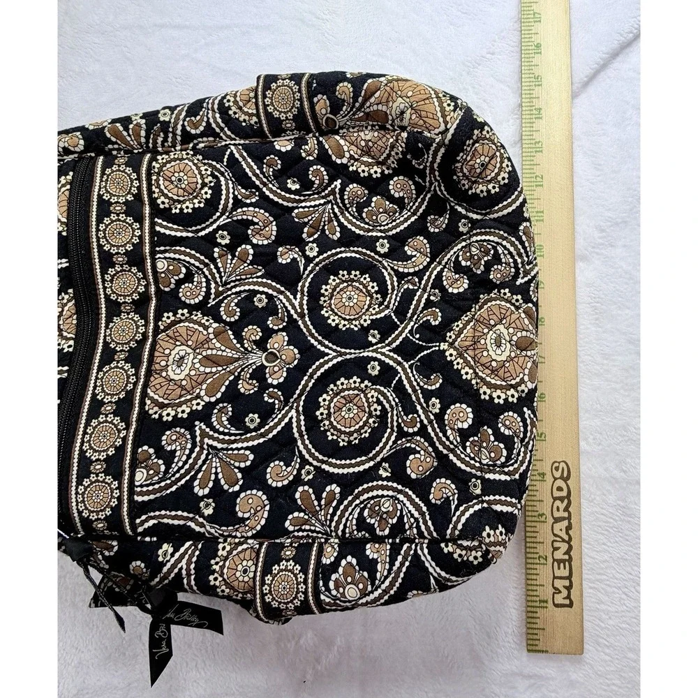Vera Bradley Cafe Latte Backpack Black Brown Mandala Quilted Small Travel Bag